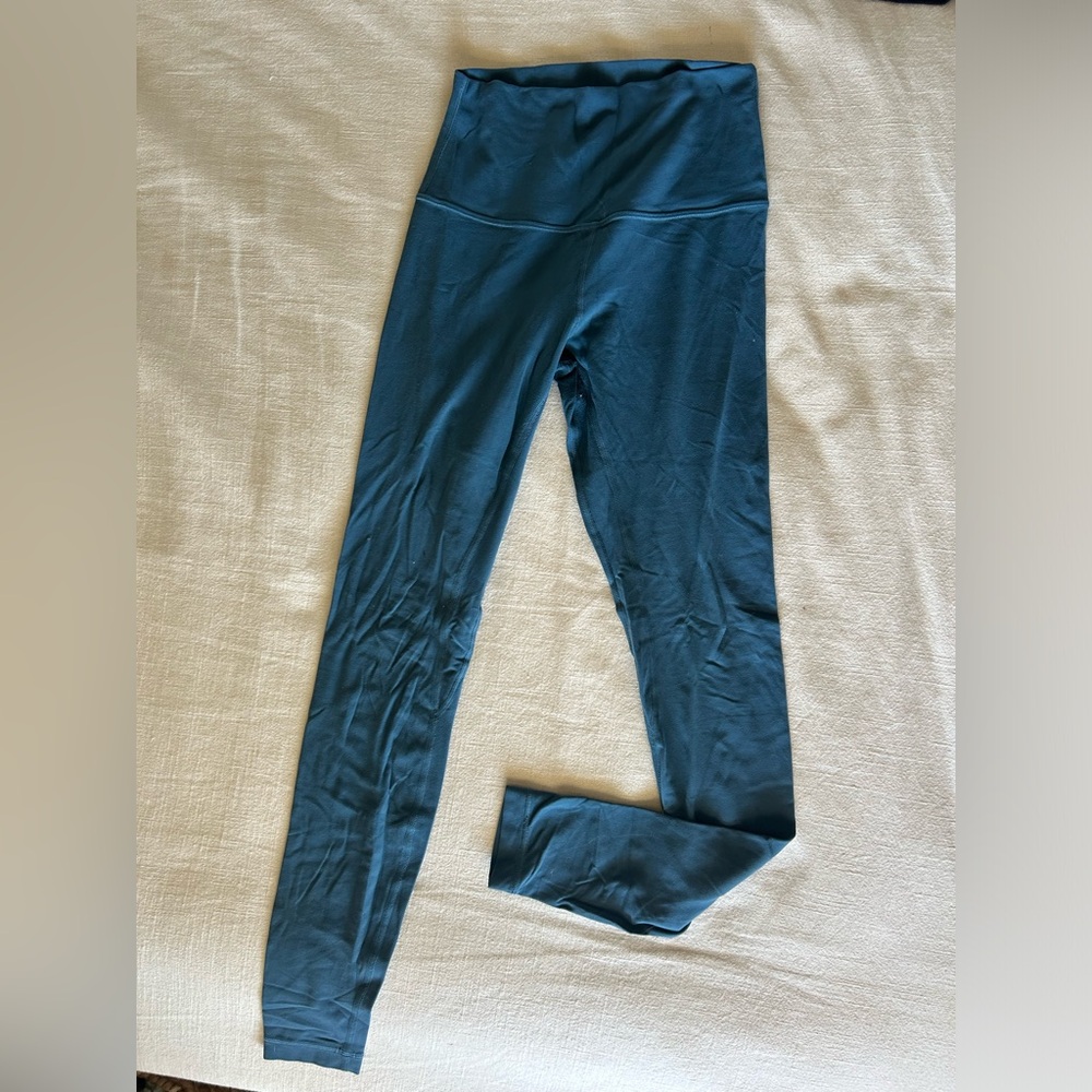 lululemon teal align leggings, 7/8 pant, size 4